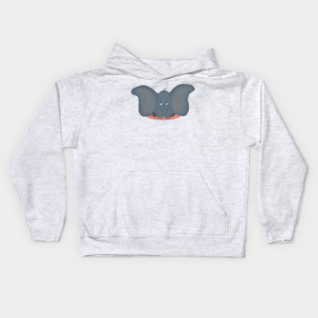 Big Earred Elephant Kids Hoodie by MelissaJoyCreative